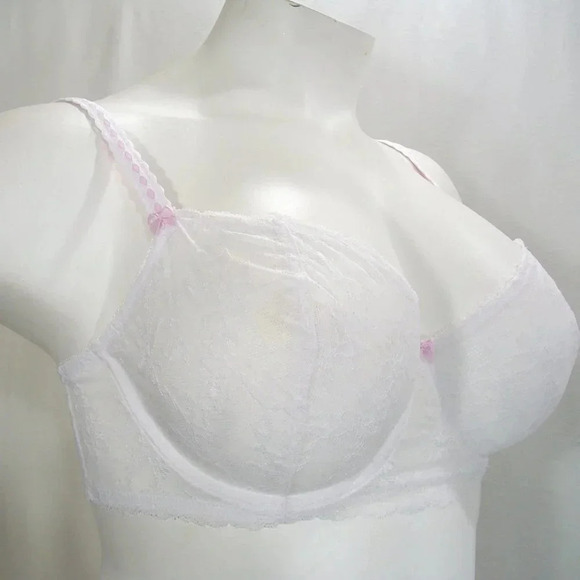 32B Felina 5894 Harlow Sheer Lace Full Bust Underwire  Bra White‎ NWT - Picture 8 of 16